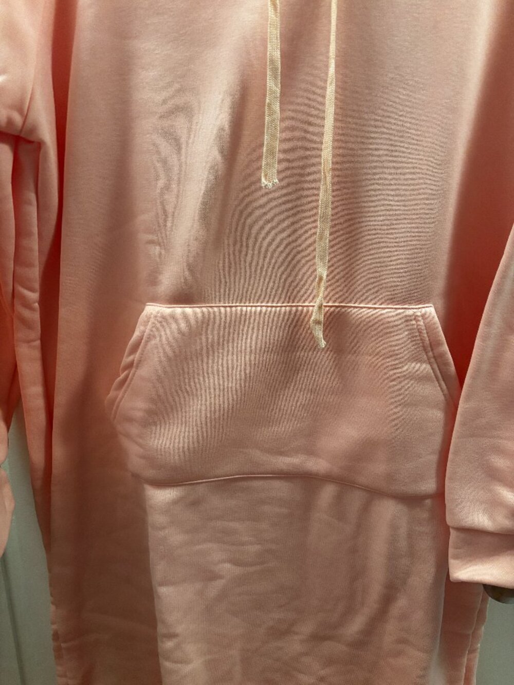 Women's Peach Hoodie Sweatshirt Maxi Dress Size XL - Picture 2 of 4